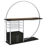 Risley 2-door Circular LED Wine Cabinet Dark Charcoal - 182799
