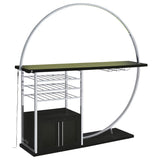 Risley 2-door Circular LED Wine Cabinet Dark Charcoal - 182799