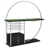 Risley 2-door Circular LED Wine Cabinet Dark Charcoal - 182799