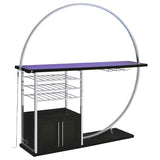 Risley 2-door Circular LED Wine Cabinet Dark Charcoal - 182799