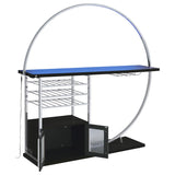 Risley 2-door Circular LED Wine Cabinet Dark Charcoal - 182799