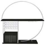 Risley 2-door Circular LED Wine Cabinet Dark Charcoal - 182799