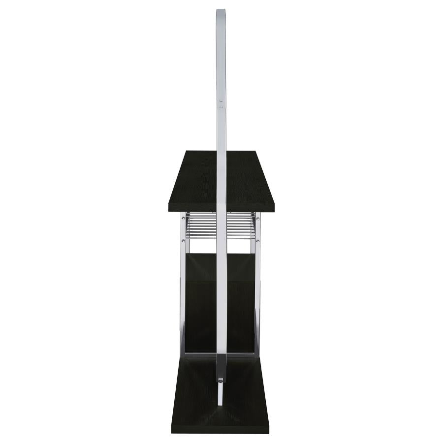 Risley 2-door Circular LED Wine Cabinet Dark Charcoal - 182799
