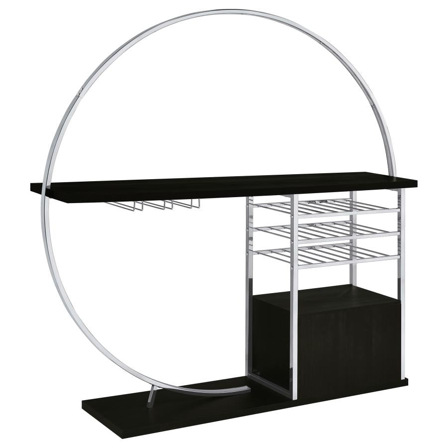 Risley 2-door Circular LED Wine Cabinet Dark Charcoal - 182799