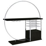 Risley 2-door Circular LED Wine Cabinet Dark Charcoal - 182799