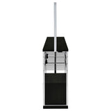 Risley 2-door Circular LED Wine Cabinet Dark Charcoal - 182799
