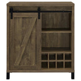 Arlington Sliding Door Home Bar Wine Cabinet Rustic Oak - 182852