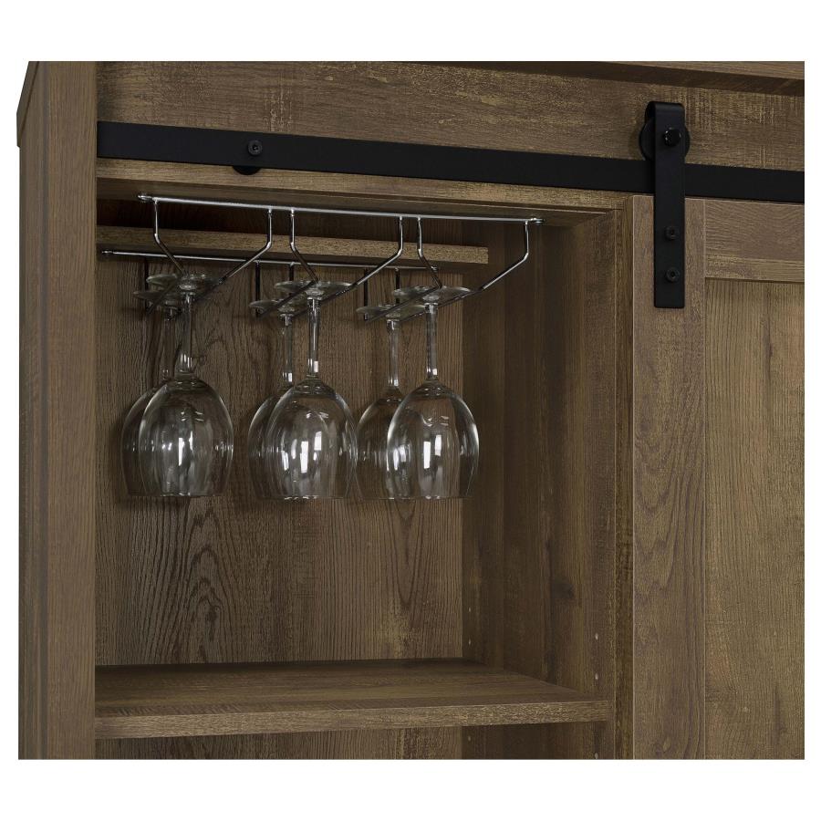 Arlington Sliding Door Home Bar Wine Cabinet Rustic Oak - 182852