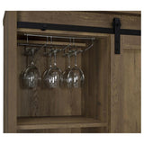 Arlington Sliding Door Home Bar Wine Cabinet Rustic Oak - 182852