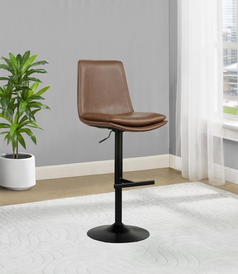 Eldridge Faux Leather Upholstered Adjustable Bar Stool Coffee - 182957BRN