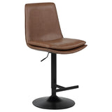 Eldridge Faux Leather Upholstered Adjustable Bar Stool Coffee - 182957BRN