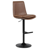 Eldridge Faux Leather Upholstered Adjustable Bar Stool Coffee - 182957BRN