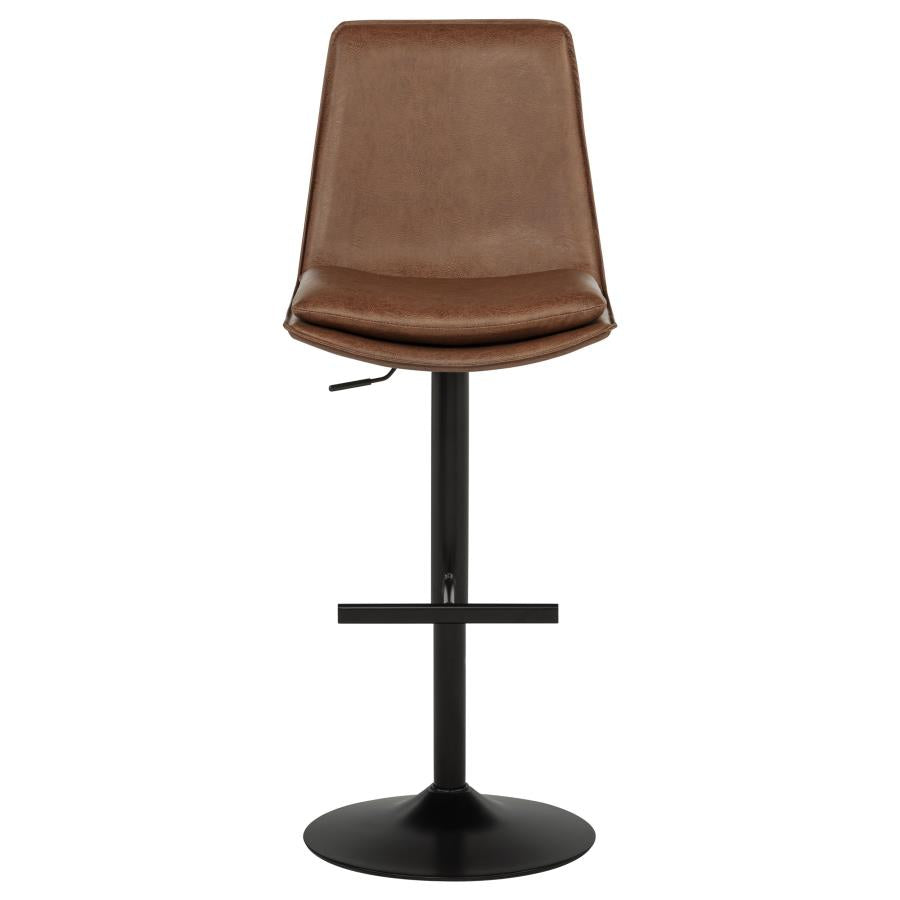 Eldridge Faux Leather Upholstered Adjustable Bar Stool Coffee - 182957BRN