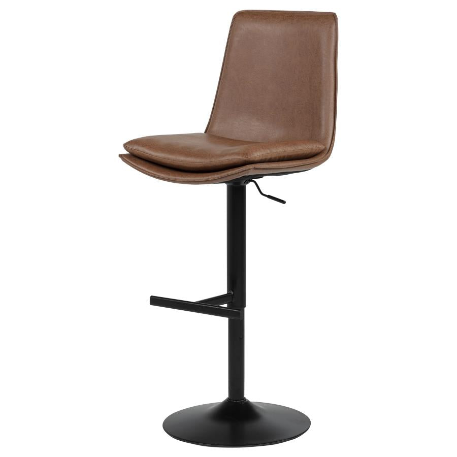 Eldridge Faux Leather Upholstered Adjustable Bar Stool Coffee - 182957BRN