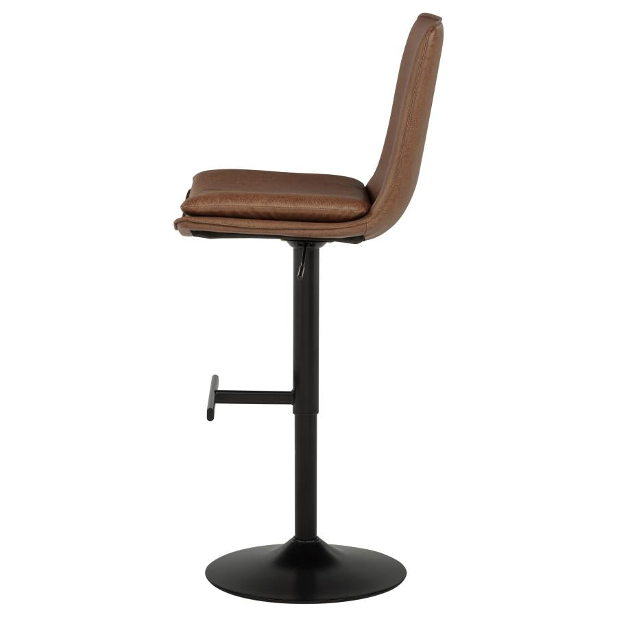 Eldridge Faux Leather Upholstered Adjustable Bar Stool Coffee - 182957BRN