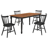 Hollyoak 5-piece Rectangular Dining Set Walnut and Black - 183041-S5