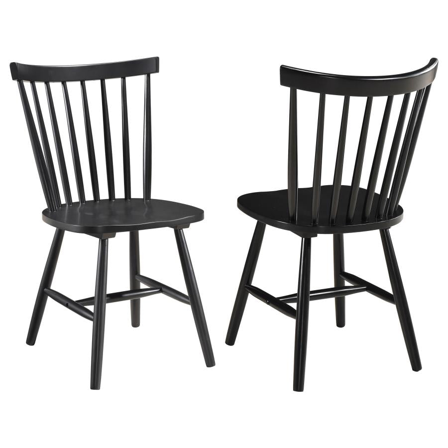 Hollyoak Windsor Wood Dining Side Chair Black (Set of 2) - 183042