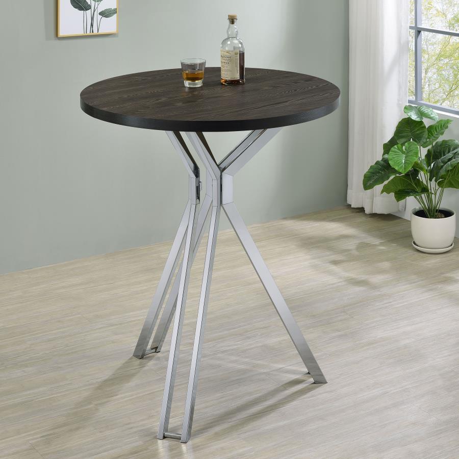 Edgerton Round 35-inch Pub Height Bistro Bar Table Dark Oak - 183131