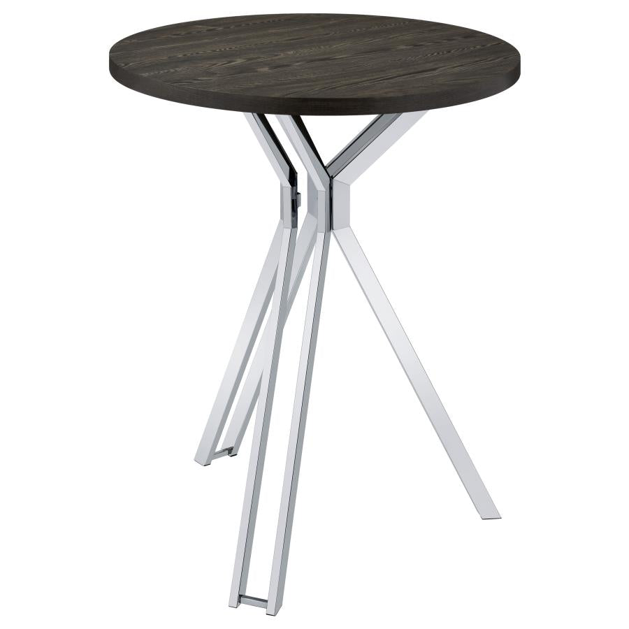 Edgerton Round 35-inch Pub Height Bistro Bar Table Dark Oak - 183131