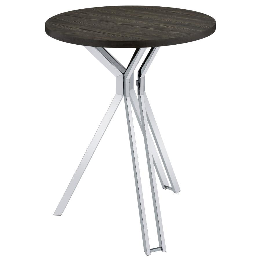 Edgerton Round 35-inch Pub Height Bistro Bar Table Dark Oak - 183131