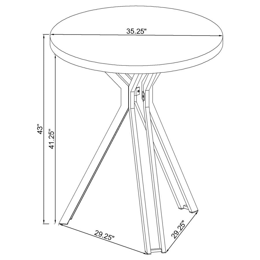 Edgerton Round 35-inch Pub Height Bistro Bar Table Dark Oak - 183131