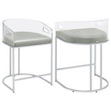 Thermosolis Clear Acrylic Counter Chair Chrome (Set of 2) - 183405