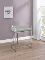 Thermosolis Clear Acrylic Counter Chair Chrome (Set of 2) - 183405