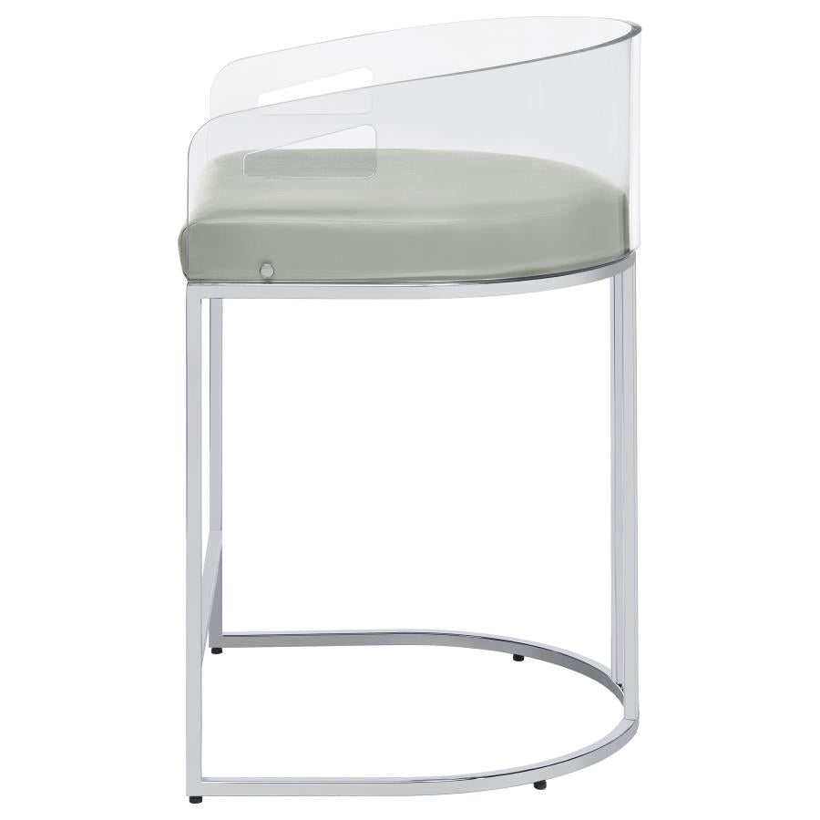 Thermosolis Clear Acrylic Counter Chair Chrome (Set of 2) - 183405