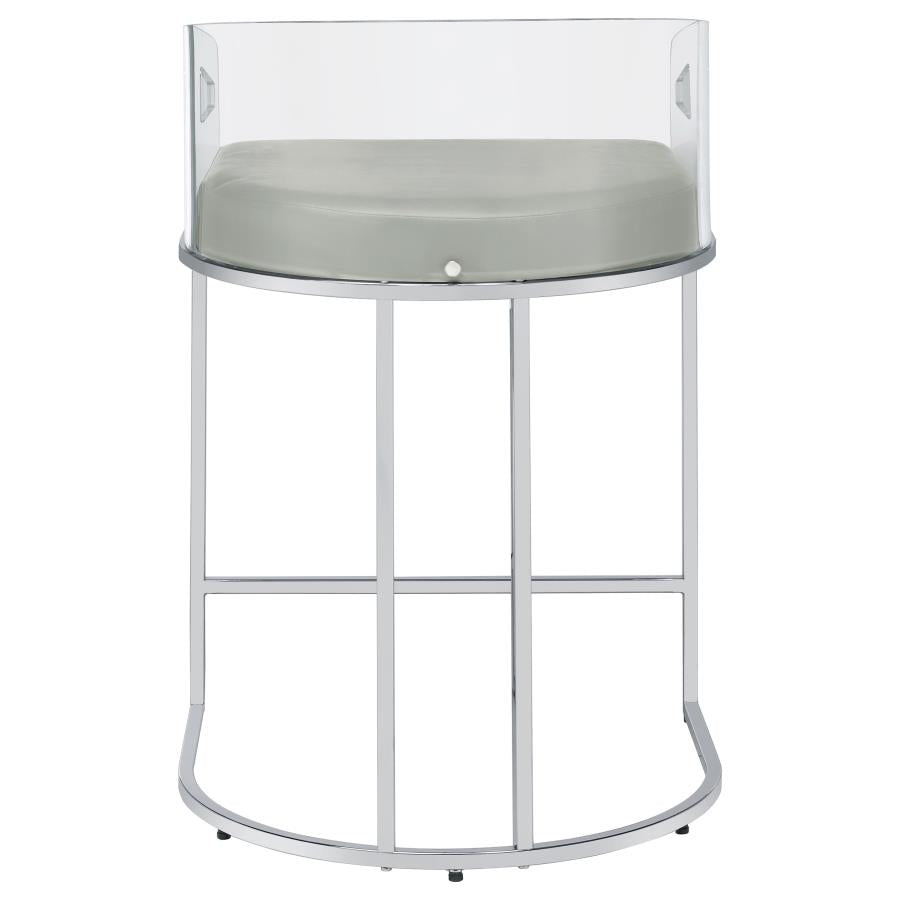 Thermosolis Clear Acrylic Counter Chair Chrome (Set of 2) - 183405