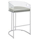 Thermosolis Clear Acrylic Bar Chair Chrome (Set of 2) - 183406