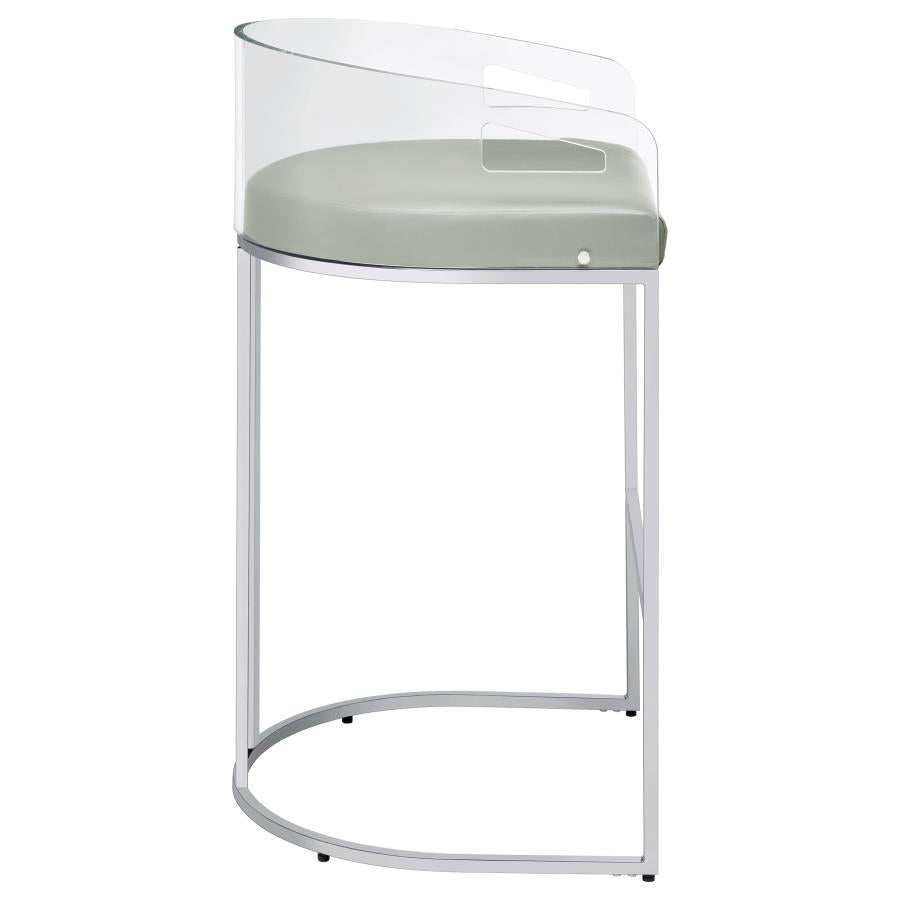 Thermosolis Clear Acrylic Bar Chair Chrome (Set of 2) - 183406