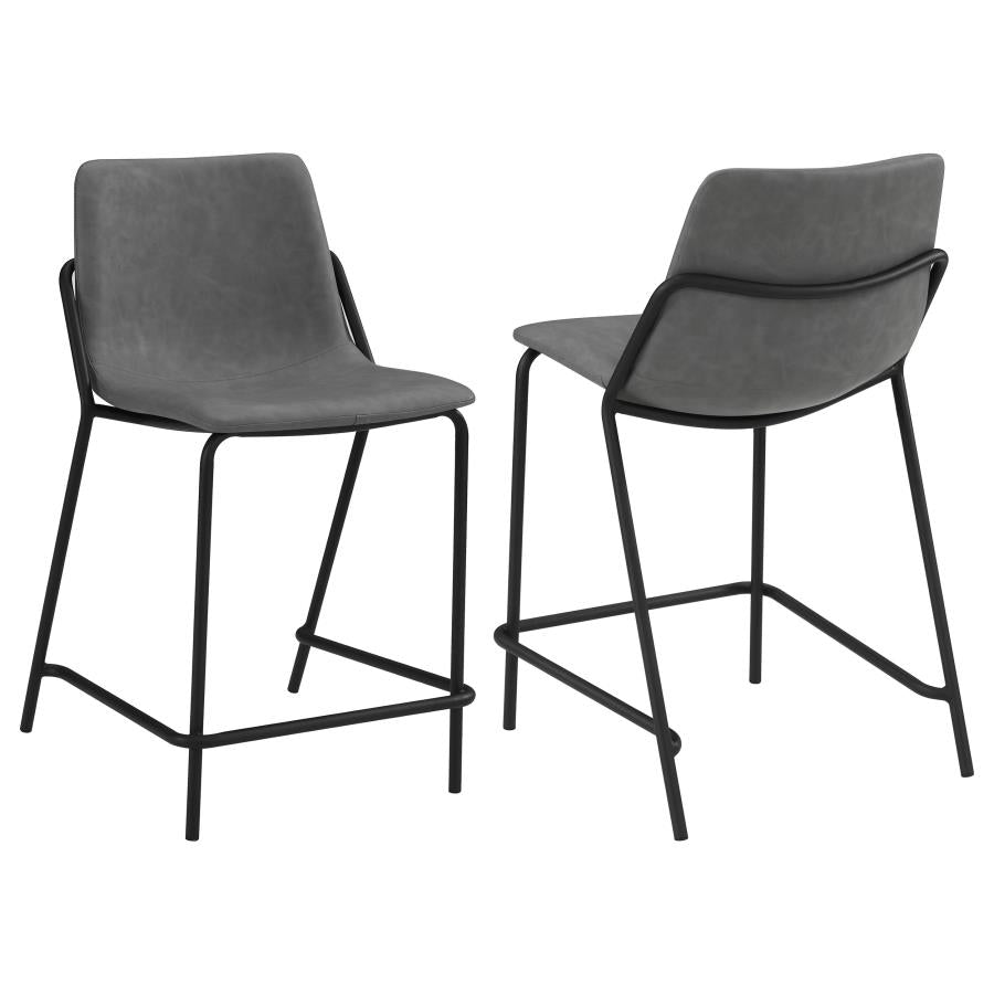 Earnest Upholstered Counter Chair Grey (Set of 2) - 183452
