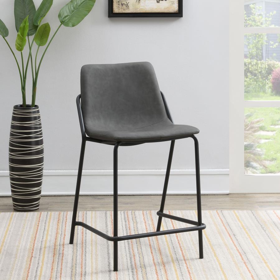 Earnest Upholstered Counter Chair Grey (Set of 2) - 183452