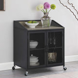 Arlette 2-door Mobile Home Bar Wine Cabinet Sandy Black - 183476