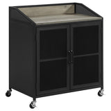 Arlette 2-door Mobile Home Bar Wine Cabinet Sandy Black - 183476