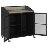 Arlette 2-door Mobile Home Bar Wine Cabinet Sandy Black - 183476