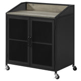 Arlette 2-door Mobile Home Bar Wine Cabinet Sandy Black - 183476