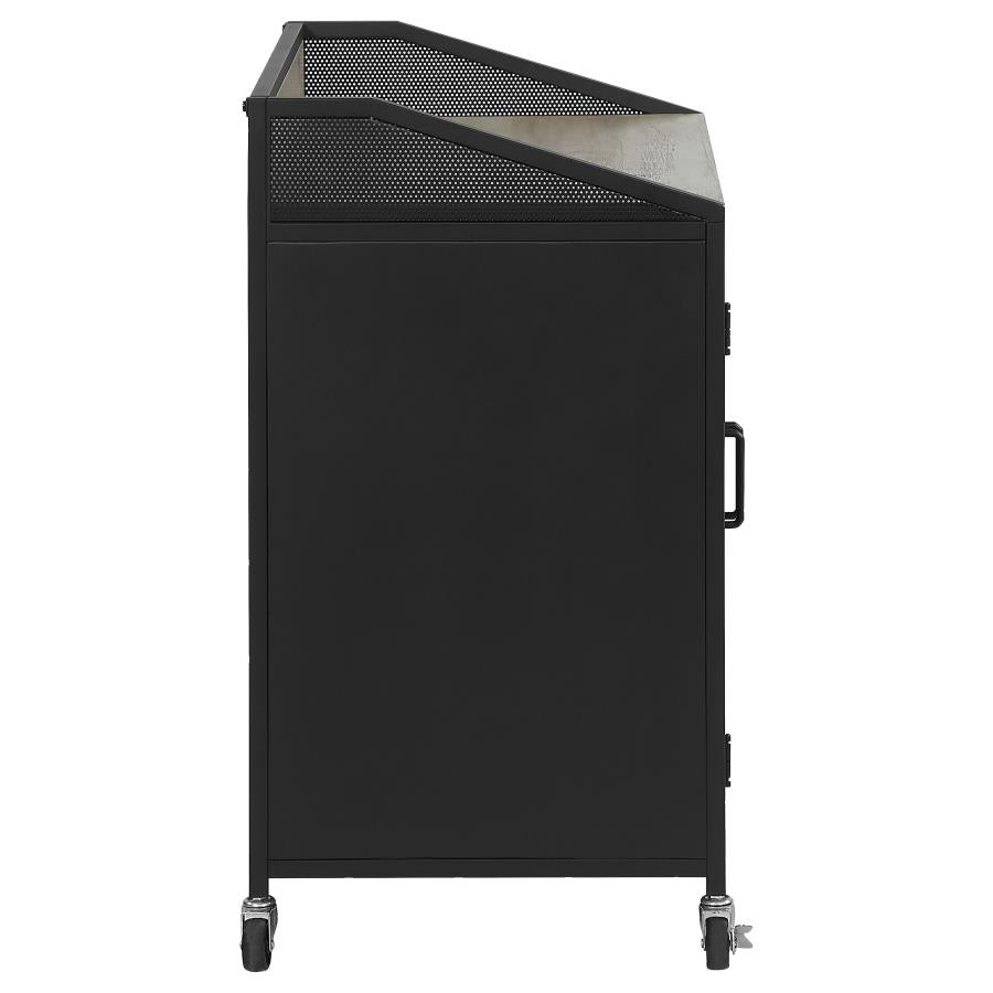 Arlette 2-door Mobile Home Bar Wine Cabinet Sandy Black - 183476