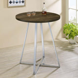 Burkhart Round 35-inch Pub Height Bistro Bar Table Brown Oak - 183516