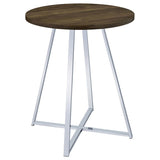 Burkhart Round 35-inch Pub Height Bistro Bar Table Brown Oak - 183516