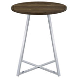 Burkhart Round 35-inch Pub Height Bistro Bar Table Brown Oak - 183516