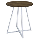 Burkhart Round 35-inch Pub Height Bistro Bar Table Brown Oak - 183516