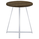 Burkhart Round 35-inch Pub Height Bistro Bar Table Brown Oak - 183516