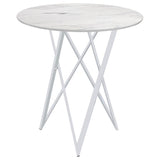Bexter Round 35-inch Faux Marble Bistro Bar Table Chrome - 183526