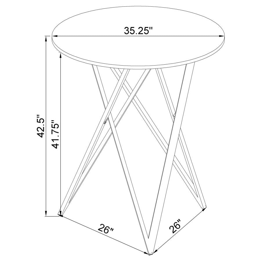Bexter Round 35-inch Faux Marble Bistro Bar Table Chrome - 183526