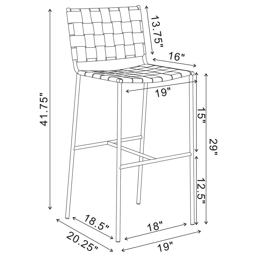 Adelaide Upholstered Pub Height Bar Stool Brown and Chrome - 183584