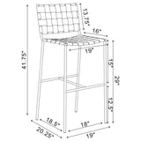 Adelaide Upholstered Pub Height Bar Stool Brown and Chrome - 183584