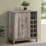 Cheyenne 2-door Home Bar Wine Cabinet Weathered Acacia - 183600
