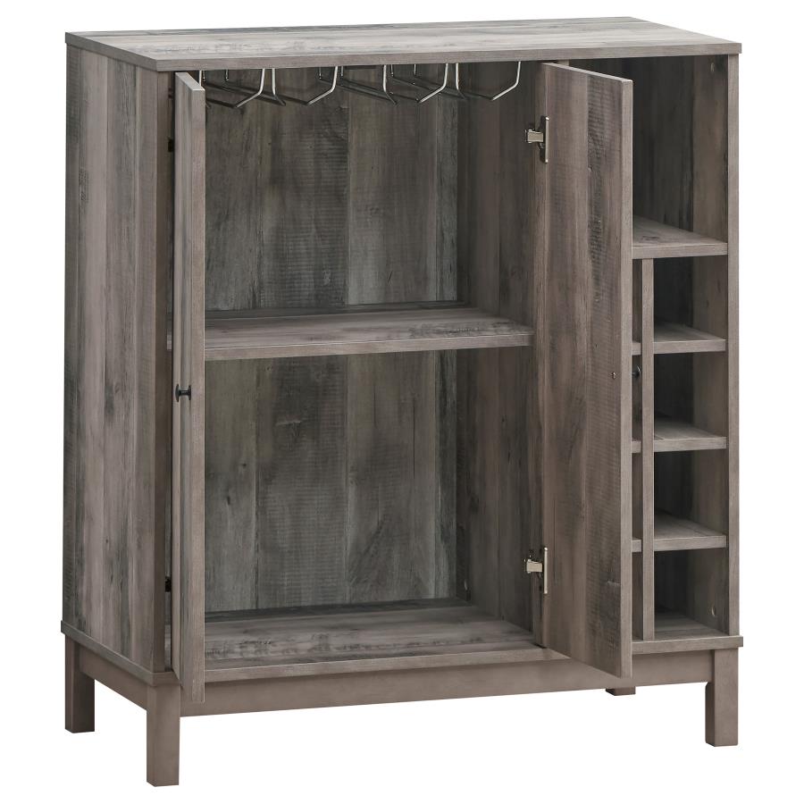 Cheyenne 2-door Home Bar Wine Cabinet Weathered Acacia - 183600