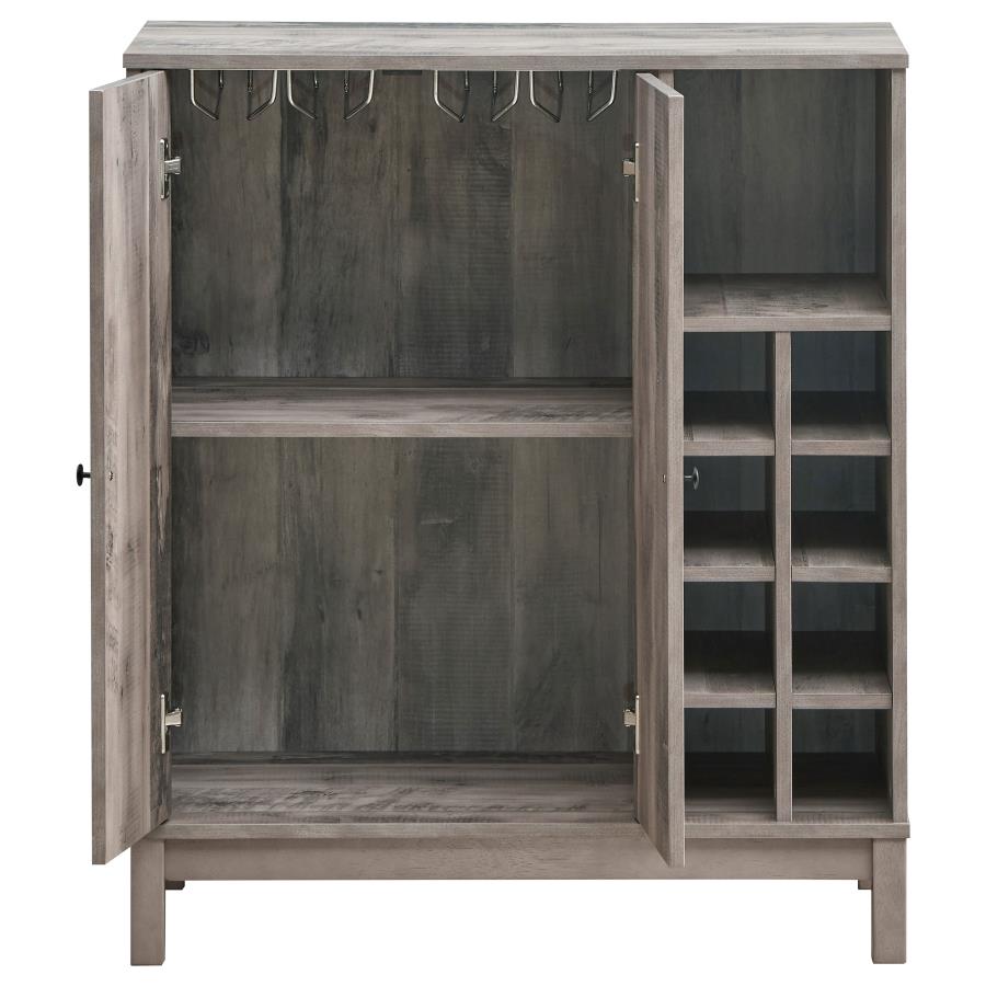 Cheyenne 2-door Home Bar Wine Cabinet Weathered Acacia - 183600